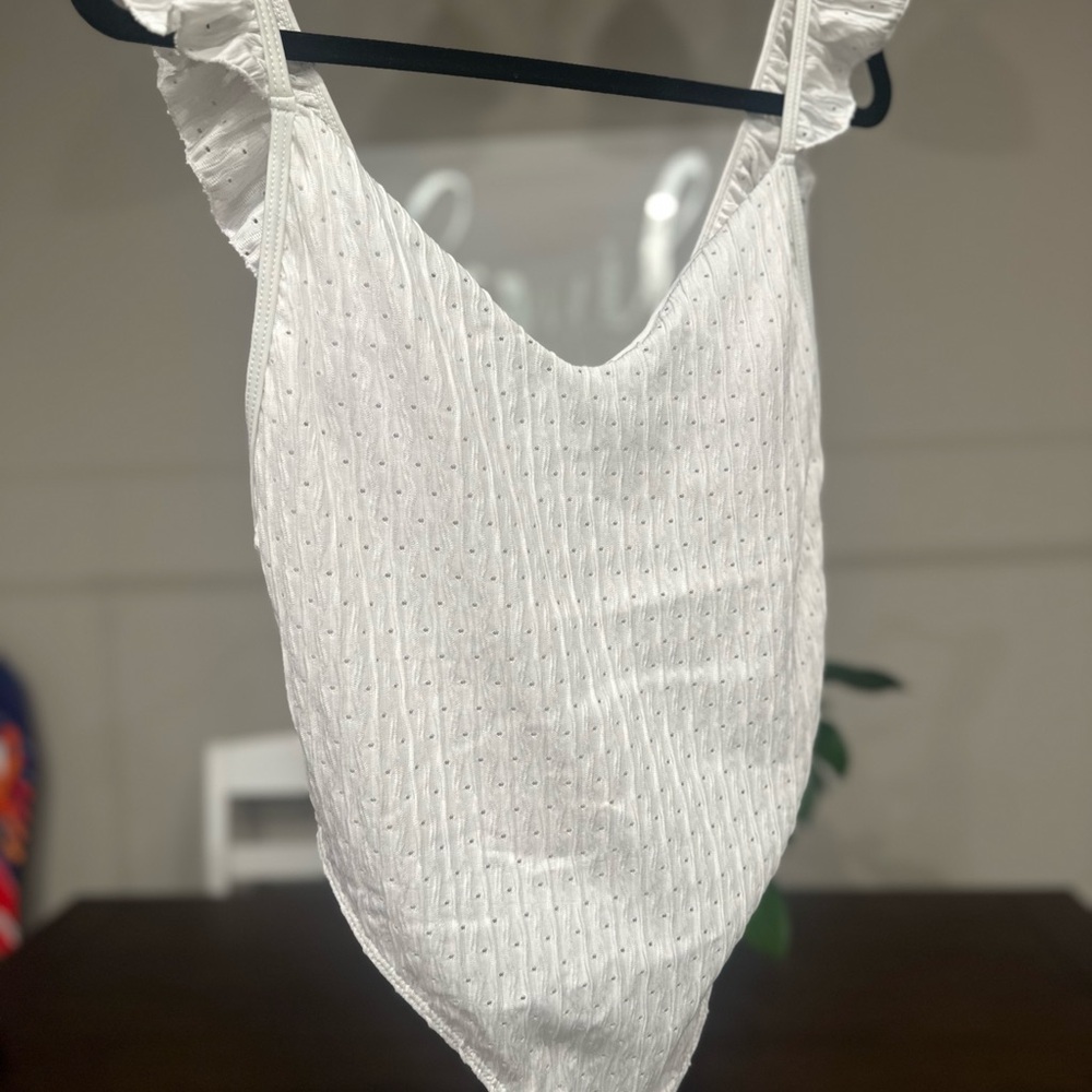 White Ruffled Bodysuit